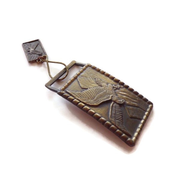 Brass Eagle Belt Buckle and Key Ring Holder 0719 - Picture 3 of 6